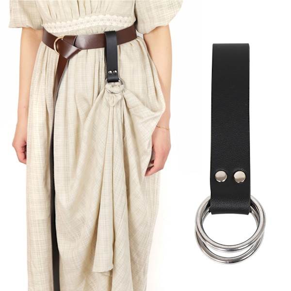 O Spänne Svärd Bälte Hållare Båge Larp Rekvisita Rapirer Holster Läder Loop Dark Coffee