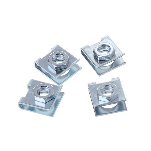 Universal bil registreringsskylt Fästelement Hållerklämma Spänne Metallskruv Mutter U-typ Clips Hållare 6mm U-typ packning 4st