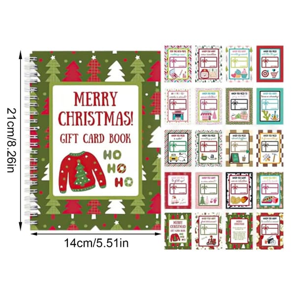 Julegavekort Opbevarings Notesbog 14x21cm Jule-tema Journal