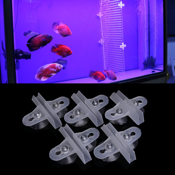 5 delar akvariumdelareklämmor med sugkoppar Genomskinlig plastfisk för tankhållare Lätt att montera
