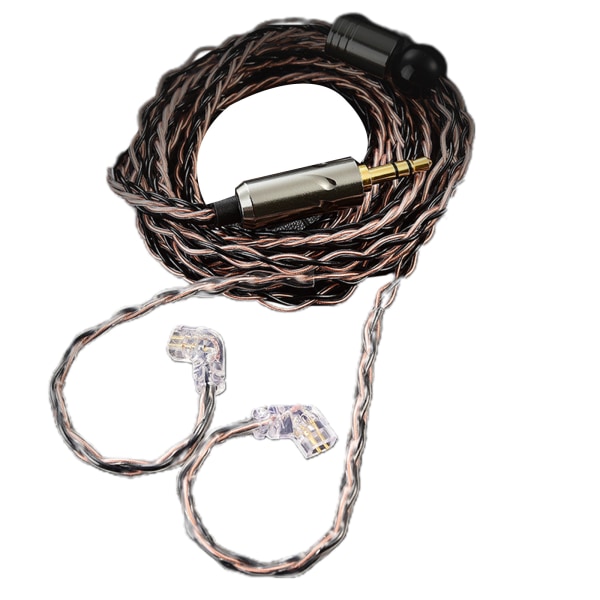 Aftageligt kabel 3,5 mm forgyldt øretelefon 8 Core-kabel til QKZ-ZXN/ZXT/AK6 Pro