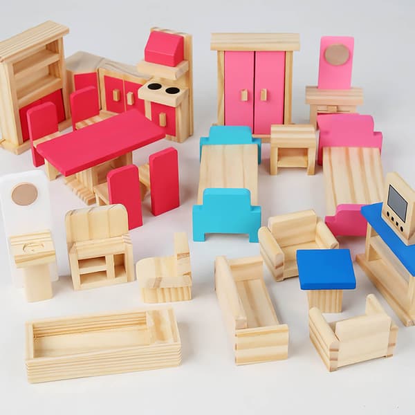 Minikök Vardagsrumsmöbler DIY Modell Dockhusprydnad Bjds för Docka Ac
