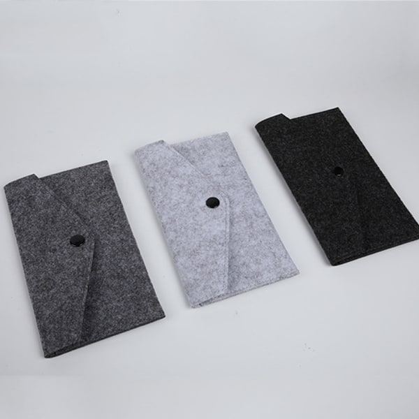 Filt Opbevaring Sleeve Pouch Filt Wallet Pocket Holder Taske til kort Pengepenne Dark Grey