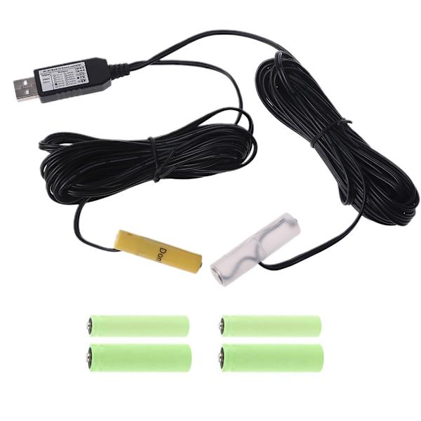 5 V USB -verkkovirta muuntaa 4,5 V AA + AAA pariston poistolaitteen vaihto 3 kpl 1,5 V LR6 LR03 akun power 4,6 m