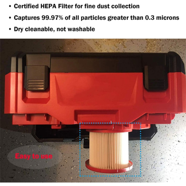 HEPA Dammsugare Filterelement för M18 VC2-0 4931465230 Dammsugare Rengöring Ersättningsfilter