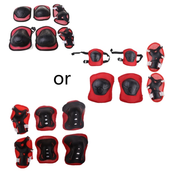 Kids Knee Pads Cycling Skating for Protection Elbow Guard Scooter Children Prote Red