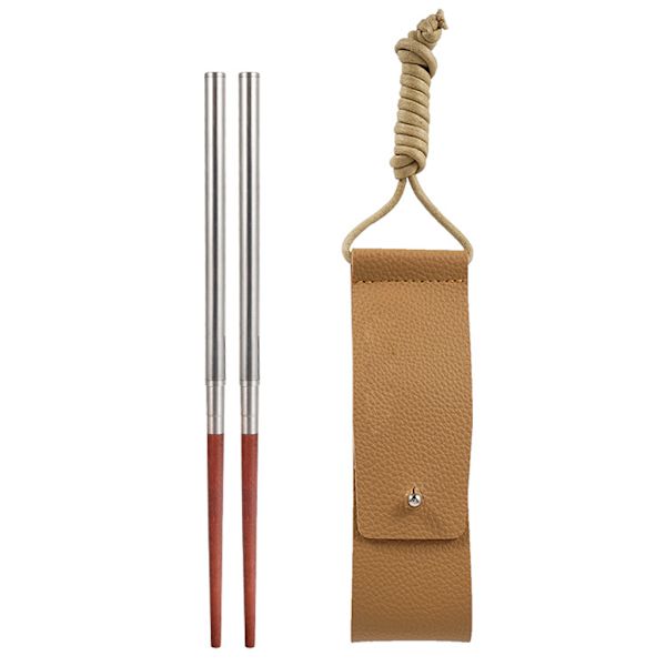 Hopfällbara campingpinnar med fashionabel PU-väska för camping Wooden
