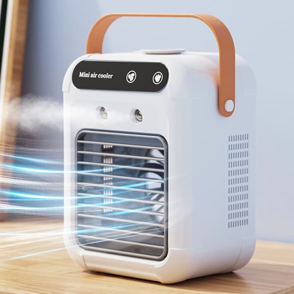Bærbar luftkøler fordampende luftkøleventilator 2-hastigheds mini skrivebordsventilator