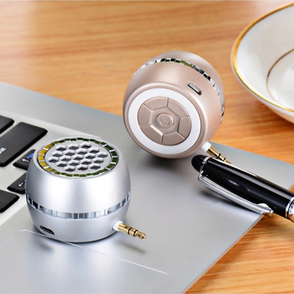 Bärbar trådlös högtalartelefon Extern Universal 3,5 mm jack mini ljudbox för smartphone surfplatta Laptop MP3 MP4 Black