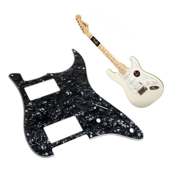 3-lags sort guitar pickguard til Fender Strat 2 HH Humbucker