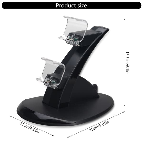 USB-drevet dobbelt controller oplader standerholder egnet til P4 Gamepad