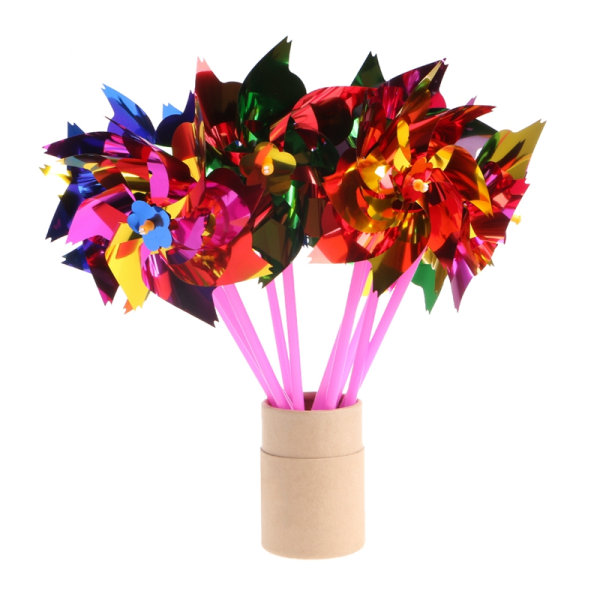 10 stk Plast Vindmølle Pinwheel Wind Spinner Barneleke Hage Plen Party Dekor