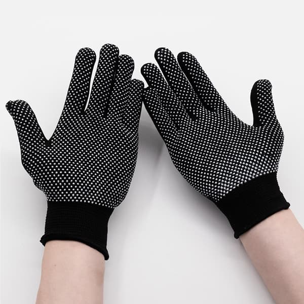 12 par prickade nylonhandskar, enkelprickade arbetshandskar med grepp Gray