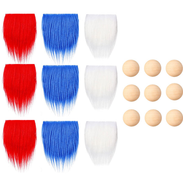 Patriotic Precut Gnomes Beard Wood Balls Kit keskeneräiset puupallot set