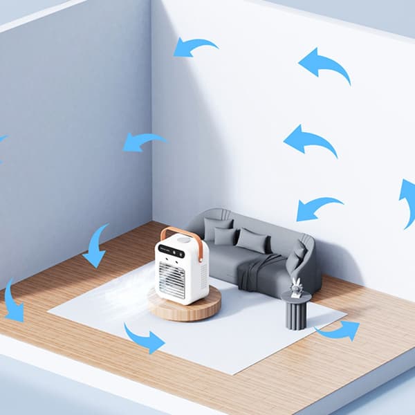 Bærbar luftkøler fordampende luftkøleventilator 2-hastigheds mini skrivebordsventilator