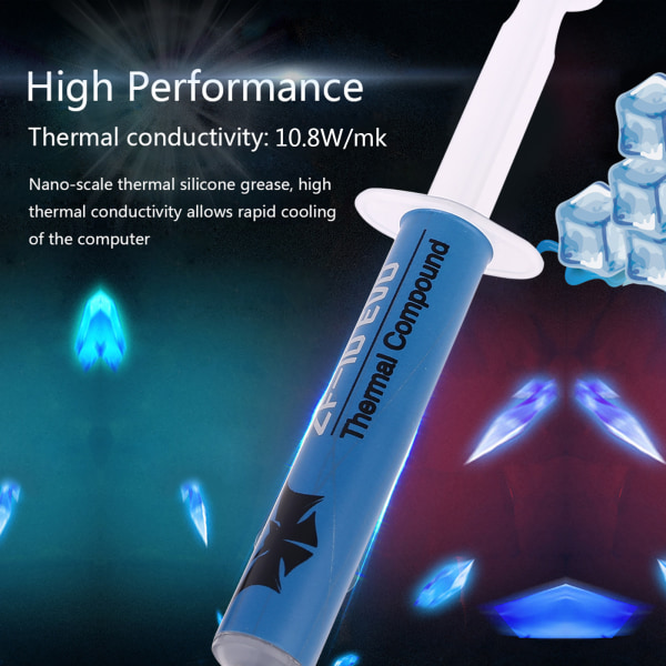 ZF-10 Thermal Paste 4g 10,8W/mk CPU GPU Kylflänspasta som innehåller högpresterande thermal blandning för alla kylare
