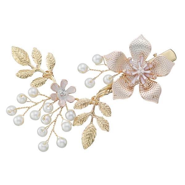 Glittrande Blomma Hårnål Elegant Hårklämma Bröllopsdag Håraccessoar