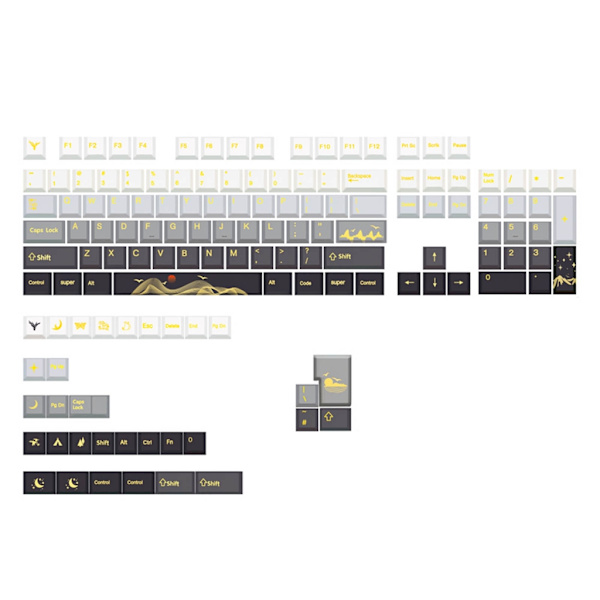 Polar-Day Keycaps Cherry Dye Sublimation Keycap Set 136PCS För 61/64/68/108 Mekaniska speltangentbord Tangentkapslar