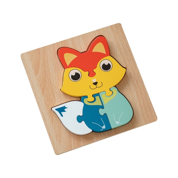Trä tecknad pusselleksak Pusselblock i flera tema Pusselblock Pedagogisk leksak för barn Hand-öga-koordinationsleksak null - 14