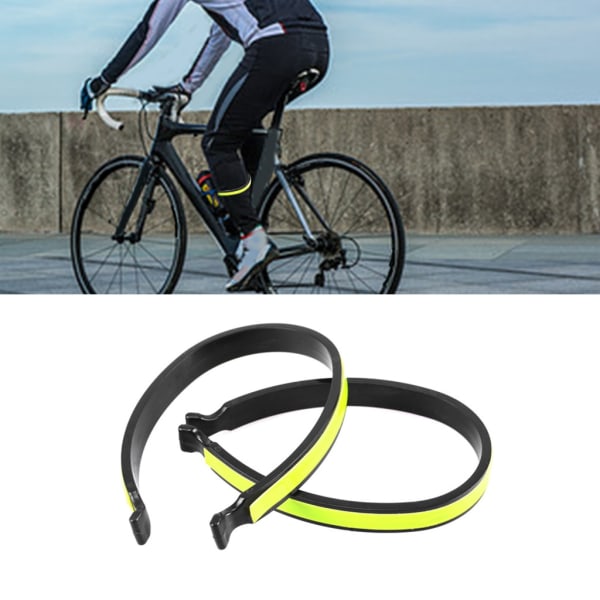 Högreflekterande byxklämma Cykling Ankel Säkerhetsband Elastiskt Cykelbyxa Wrap Clip för män Kvinnor Anklar Yellow