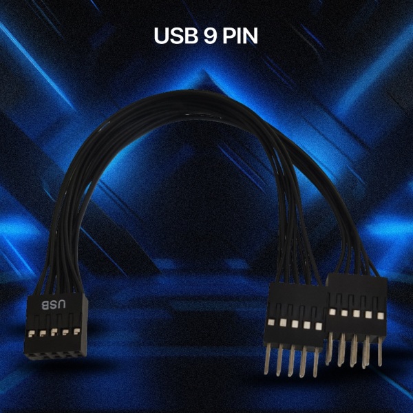 Huvudkort USB 9Pin Extension USB Moderkort 9Pin hona till hane 1 till 2 förlängare