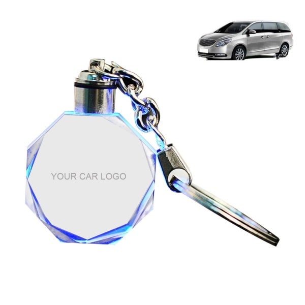Män lysande nyckelring Crystal Light Changing Snygg logotyp Bilnyckelring för bilar för nyckeltillbehör