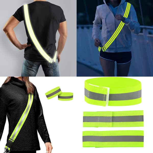 Sikker Gåing Sykling Elastisk Løping Refleksbelte Elastisk Armbånd Midjebånd