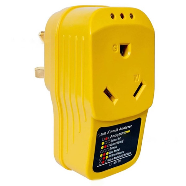Överspänningsskydd Adapter Kretsanalysator med LED-indikatorlampa för husbilsvagnar RV 30-Amp hane till 30-Amp hona