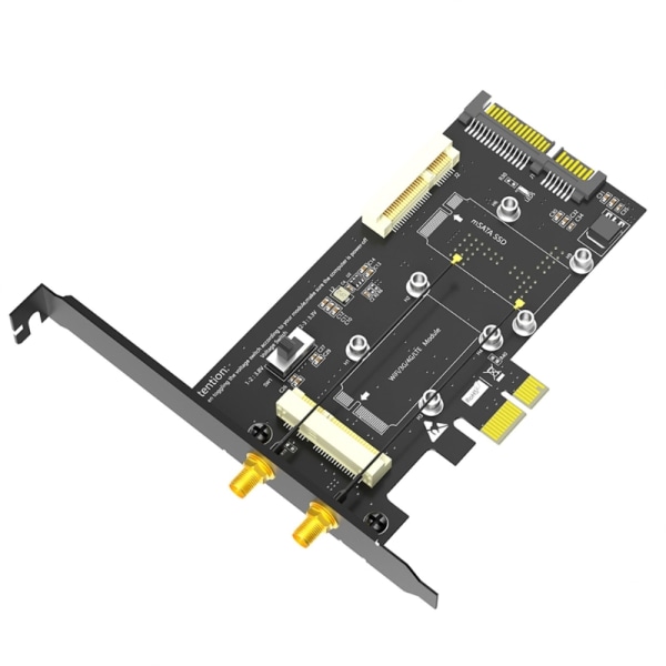 MINI PCIE till PCIE trådlöst kort PCIE WIFI-adapterkort MSATA till SATA3-adapter