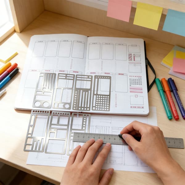 Förpackning med 9 stansmallar för scrapbooking-organisation