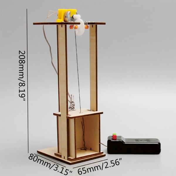 DIY- set Trähantverk för barn Vetenskapsmodell Elektrisk hissexperimentsats för 7+ år gammal pojkeflicka