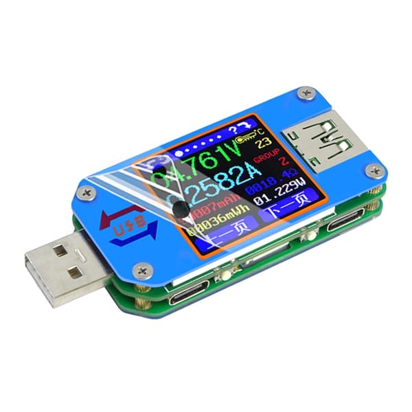 USB 2.0 Tester USB Strømmåler 4-24V 5A Spændingstester Multimeter LCD-skærm