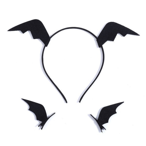 Bat Wing Pannband Hårklämma Set Halloween Huvudbonader Födelsedagsfest Hårrekvisita