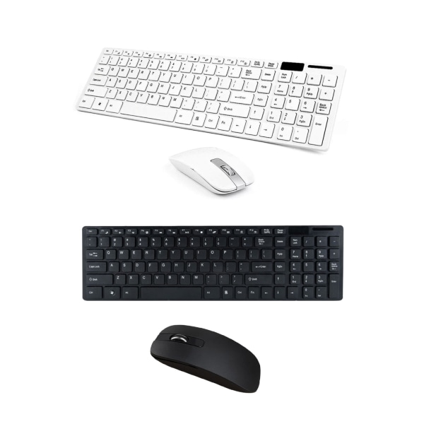 2,4Ghz Mini Multimedia Tangentbord Mus Combo Trådlöst tangentbord och mus Set för Notebook Laptop Stationär PC Lättvikt White