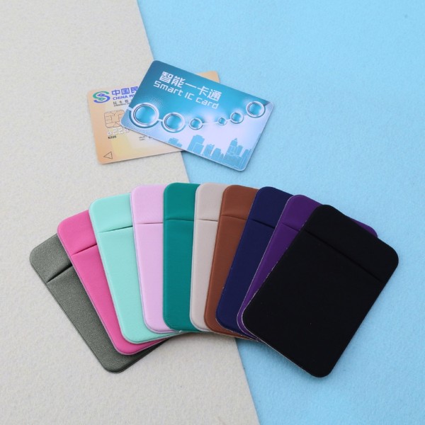 Mobiltelefon Kreditkort Plånbokshållare Ficka Stick-On självhäftande elastiskt verktyg Black
