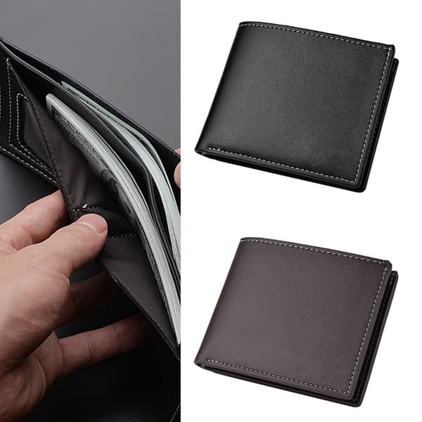 Bifold korttipidike Multi Slot Card Case Taskulompakko PU Kukkaro Käteispidike Black