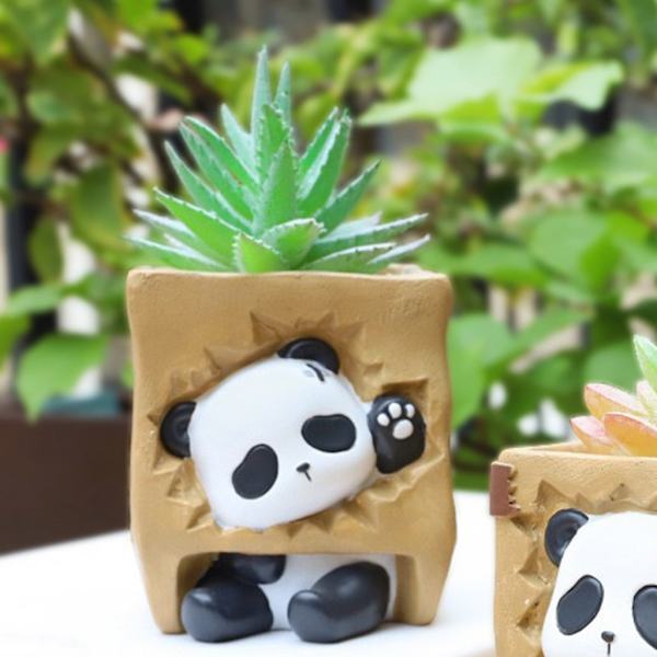 Mould Panda-muotoiset käsinvalmistustarvikkeet kukkaruukkutyötä varten