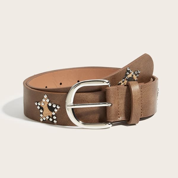 Trendy Gotisk Belte Glitrende Rhinestones Studs Justerbart PU Midjebånd Gave