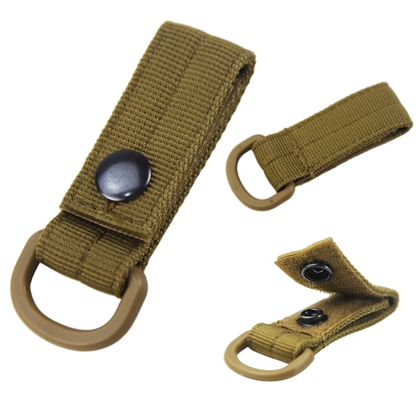 Militær D-ring adapter karabinkrok løkke stropp webbing feste stropp Brown