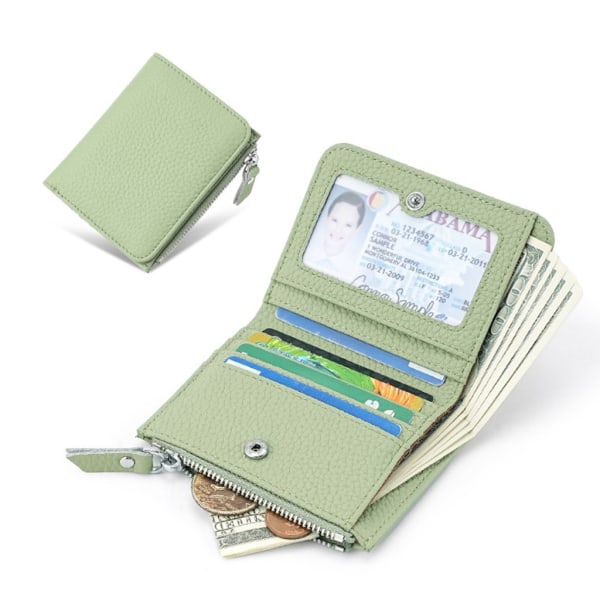 Japansk stil Byt plånbok liten plånbok Kort plånbok PU läder myntväska Green