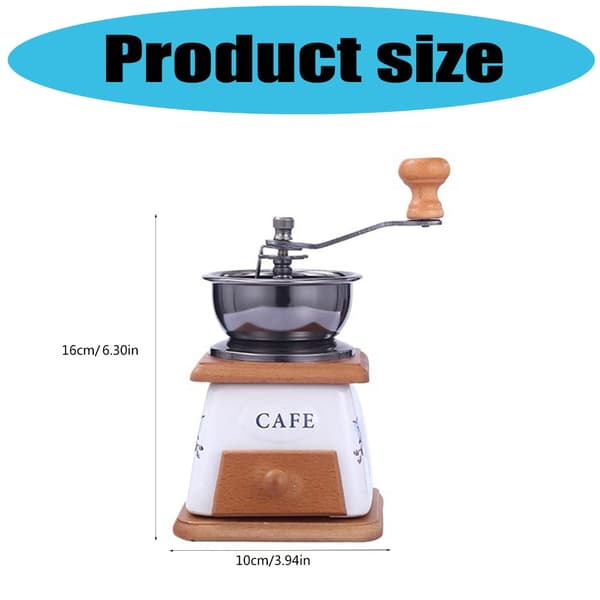 Platsbesparande manuell kaffekvarn handdriven kontorskaffeutrustning