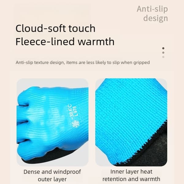 Frostsäkra gummiarbetshandskar halkfria ytor vinterhandskydd