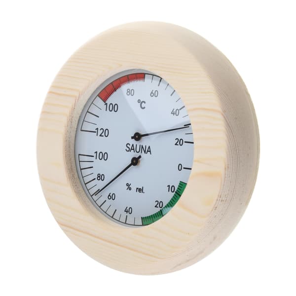 Rund form Termo-hygrometer Väggmonterad bastu temperatur- och fuktighetsmätare