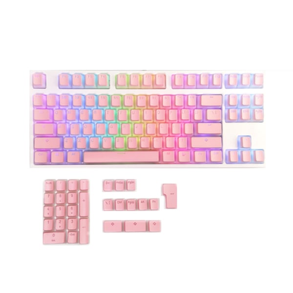 116 nycklar RGB tvåfärgade genomskinliga nyckelkapslar för Gateron/ Cherry/ Kailh Mechanical Pink