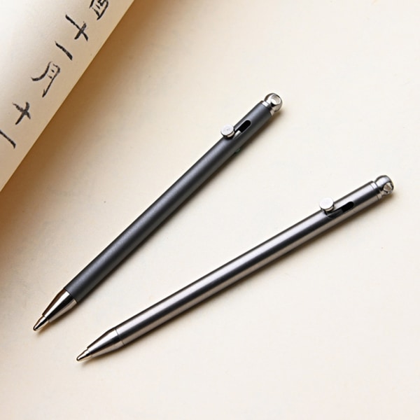 Nyckelring Kulspetspenna EDC Pocket Penna Titanium Pen Signaturpenna för vardagen Silver