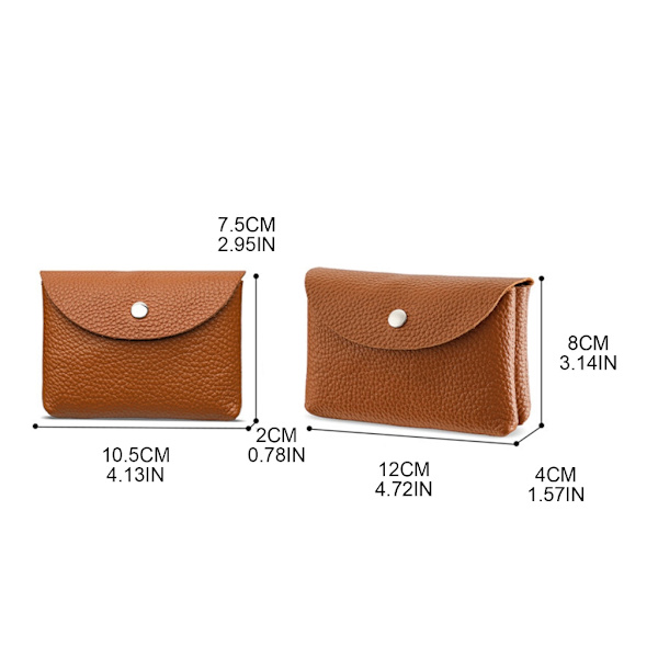 Mode läderkort Hållare Plånbok Byte Pocket Myntväska för män kvinnor Red Double layer