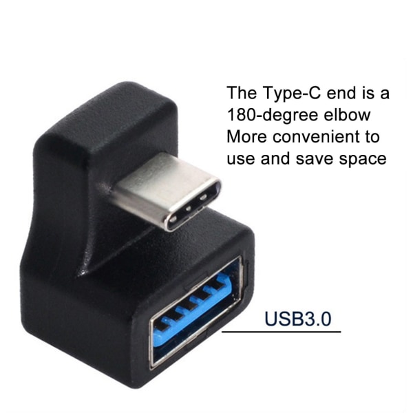 180 grader upp och ner vinklad typ-C USB-C OTG till USB 3.0 honförlängningsadapter för mobil surfplatta U diskkortläsare