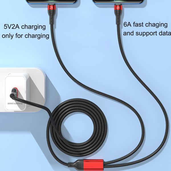 USB C Laddningskabel Snabbladdningsdatasladd för telefoner Surfplattor Bärbara datorer Konsoler