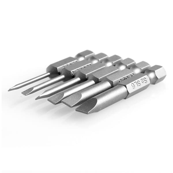6-pack 50mm 2,0-6,0mm Platta Spårspets Skruvmejselbitar