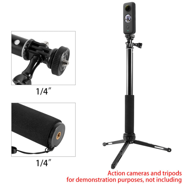 Bärbar Selfie-stick 4-delad teleskopisk Selfie-stick Handhållen Monopod Standard 1/4 skruv för smarta telefonkameror null - P204B